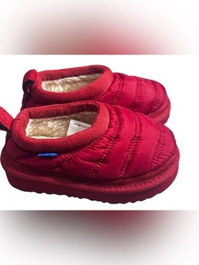 UGG Kids Tasman LTA Puffer Slippers Red Youth US 8 EU 25 Cozy Winter Shoes